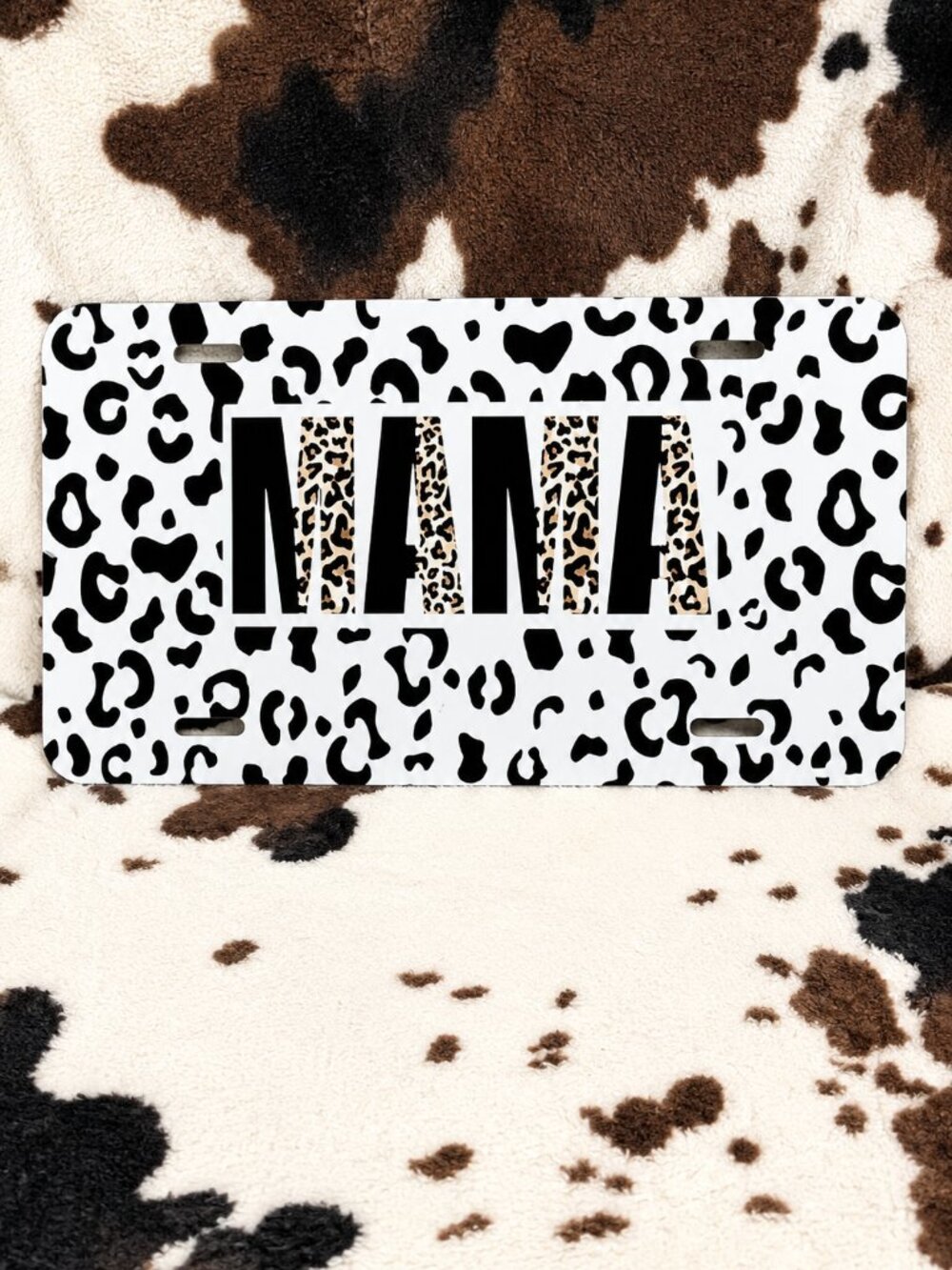 Mama Animal Print Custom Car Tag Handmade Vehicle License Plate